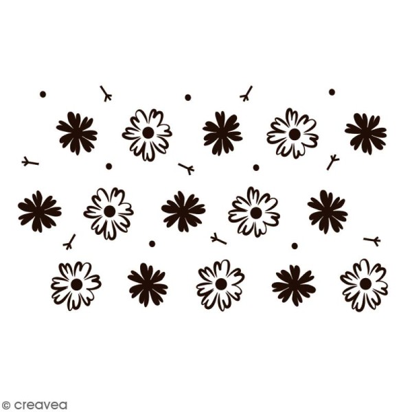 Pochoir multiusage A5 - Motif fleurs - 1 planche - Collection Champêtre - Photo n°2