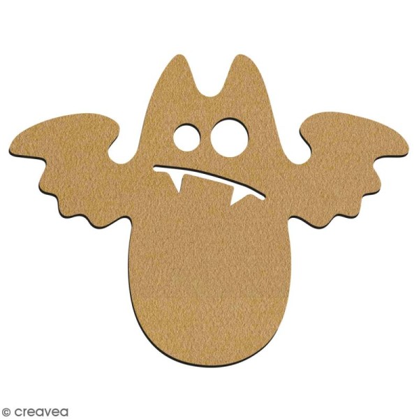 Chauve-souris cartoon en bois à décorer - 7 cm - Collection Halloween - Photo n°2