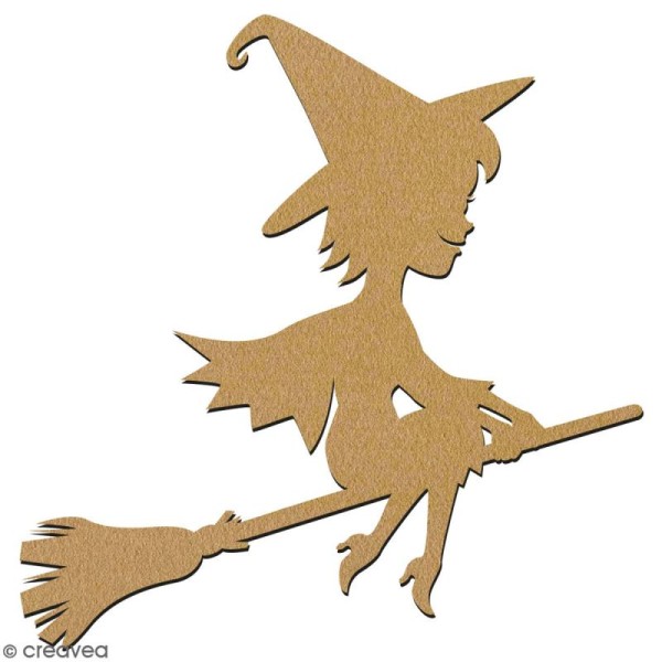 Sorcière cartoon en bois à décorer - 15 cm - Collection Halloween - Photo n°2