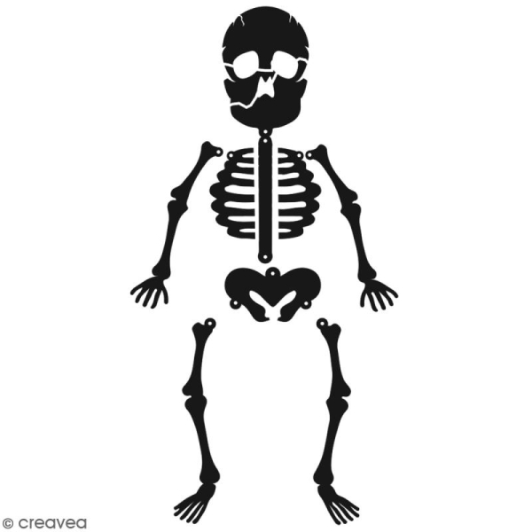 Pochoir multiusage A5 - Squelette - 1 planche - Collection Halloween - Photo n°2