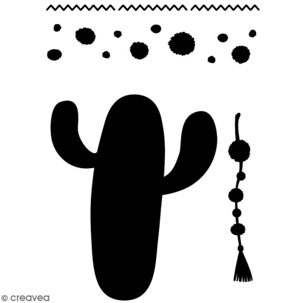 Pochoir multiusage A5 - Cactus - 1 planche - Collection Lama / Cactus - Photo n°2