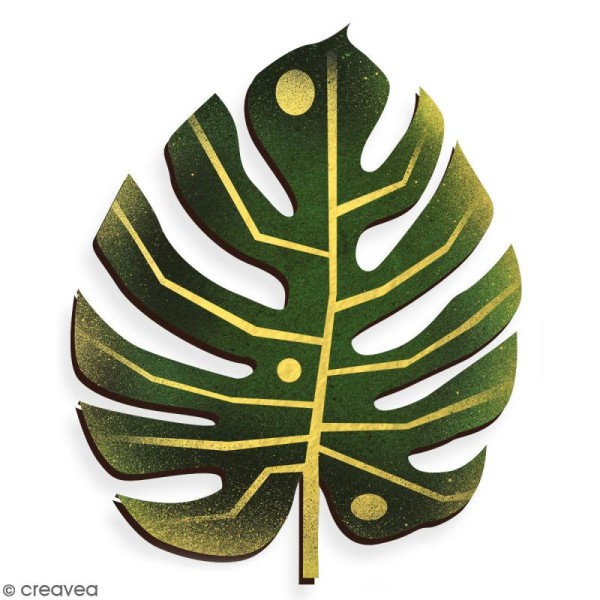 Feuille de monstera en bois à décorer - 28 cm - Collection Green - Photo n°3