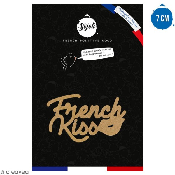French kiss en bois à décorer - 7 cm - Collection Cocorico - Photo n°1