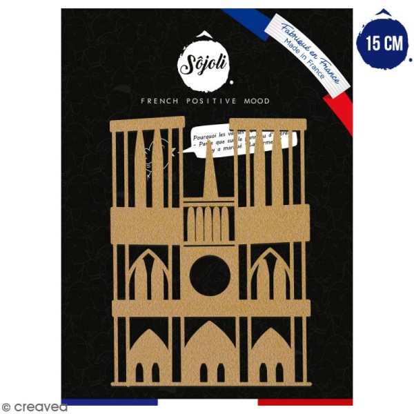 Notre Dame de Paris en bois à décorer - 15 cm - Collection Cocorico - Photo n°1