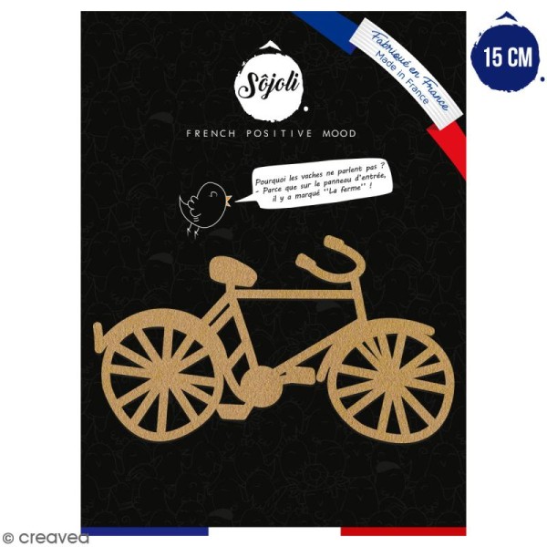 Bicyclette en bois à décorer - 15 cm - Collection Cocorico - Photo n°1