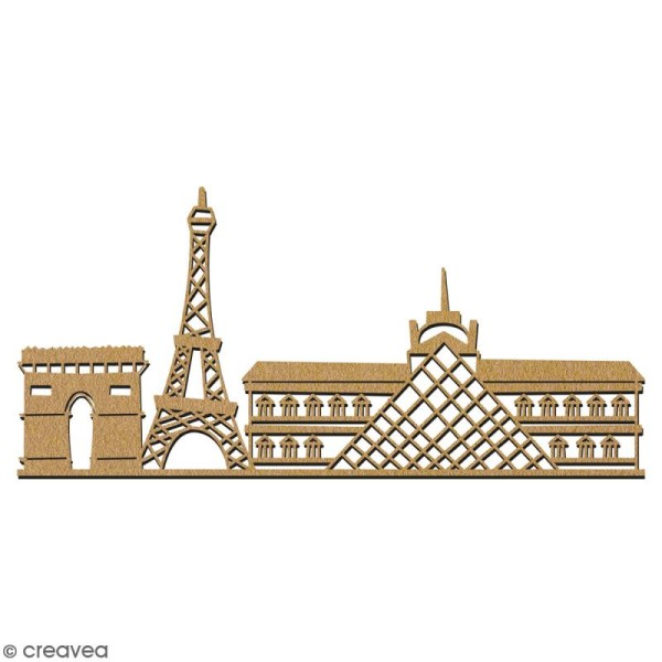 Paysage Monuments de Paris en bois à décorer - 28 cm - Collection Cocorico - Photo n°2