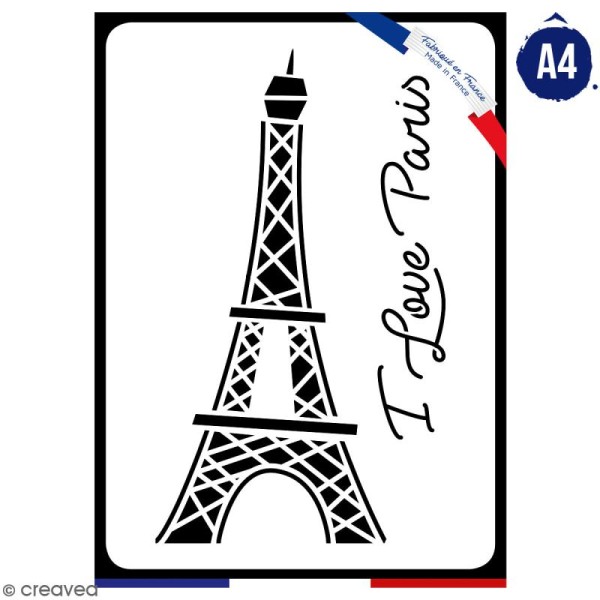 Pochoir multiusage A4 - Tour Eiffel - 1 planche - Collection Cocorico - Photo n°1
