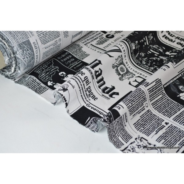 Tissu Cretonne coton imprimé Journal .x1m - Photo n°3