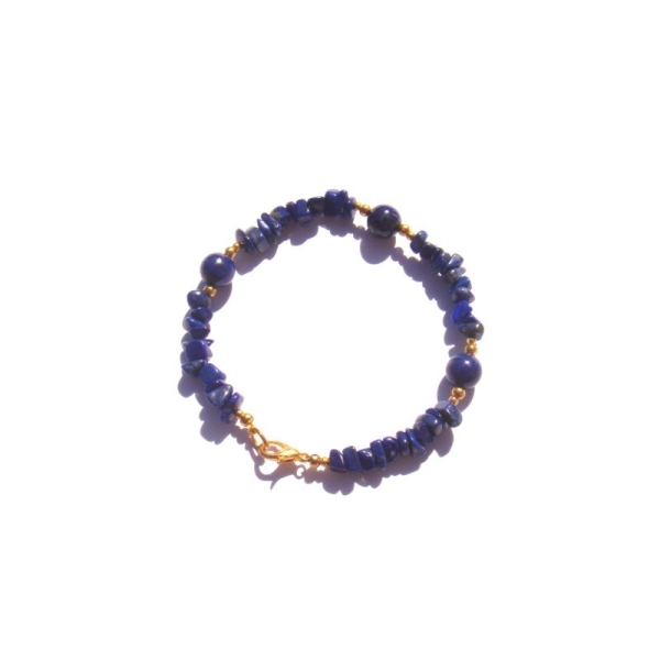 Nombres Sacrés 3, 4 et 11 : Bracelet Lapis Lazuli 20,5 CM - Photo n°1