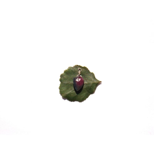 Rubis Zoïsite : MICRO pendentif sur fil d'argent 15 MM de hauteur - Photo n°2
