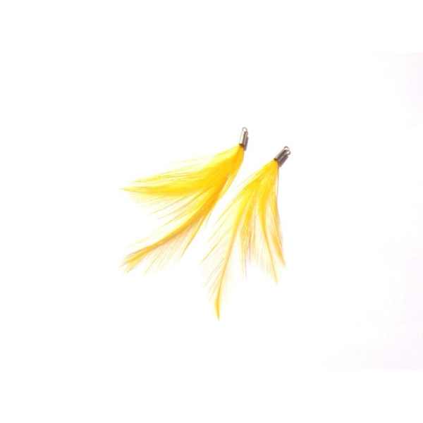 Coq teinté jaune : Paire de pendentifs 7,5 CM de hauteur environ - Photo n°1