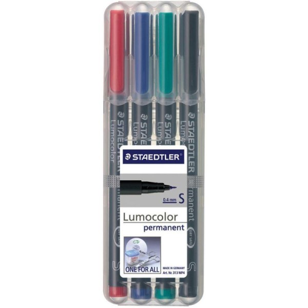 Coffret de 4 crayons staedtler lumocolor permanent de 0.4mm ( pointe S) - Photo n°2