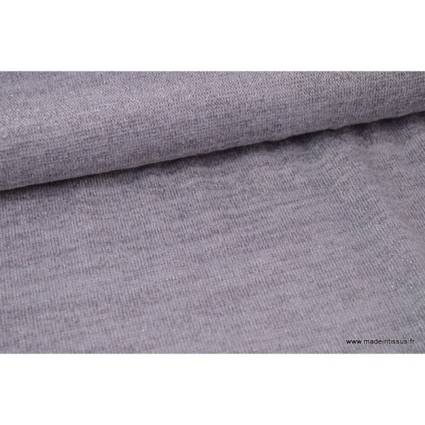 Tissu Maille tricoté gris Parme lurex polyester elasthanne - Photo n°2