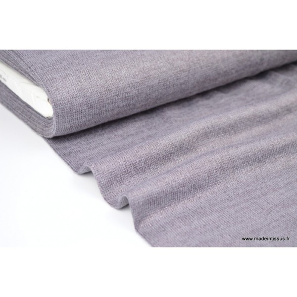 Tissu Maille tricoté gris Parme lurex polyester elasthanne - Photo n°1