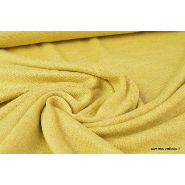 Tissu Maille tricoté Jaune lurex polyester elasthanne - Photo n°4