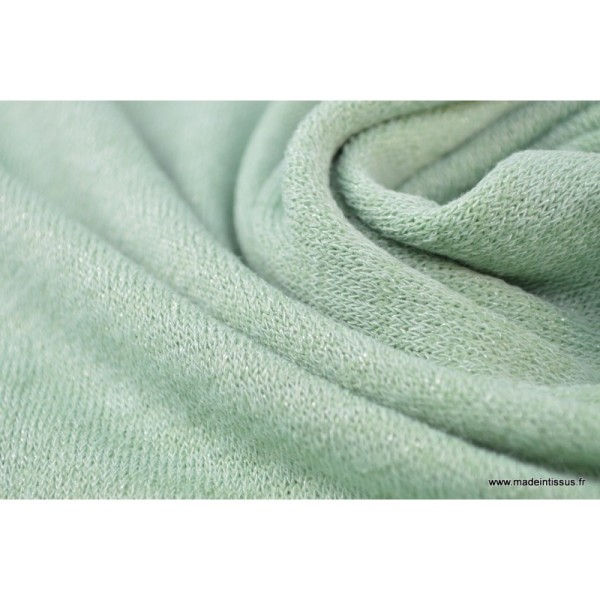 Tissu Maille tricoté Menthe lurex polyester elasthanne - Photo n°4