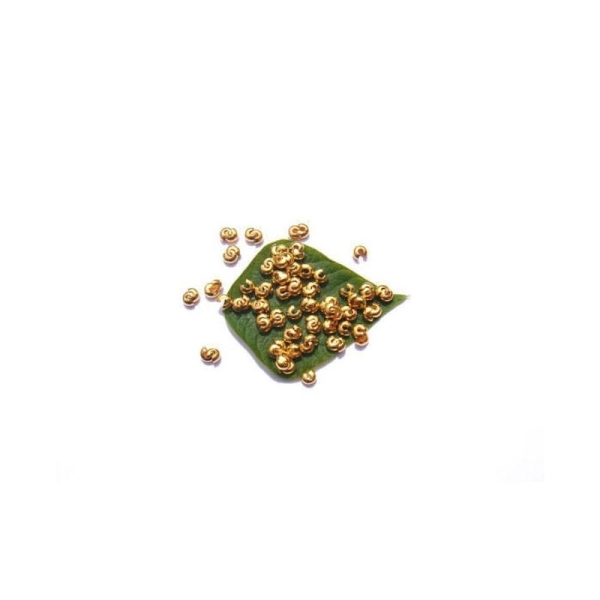 Cache perle : 100 Pièces 4 MM de diamètre couleur doré sans nickel - Photo n°1