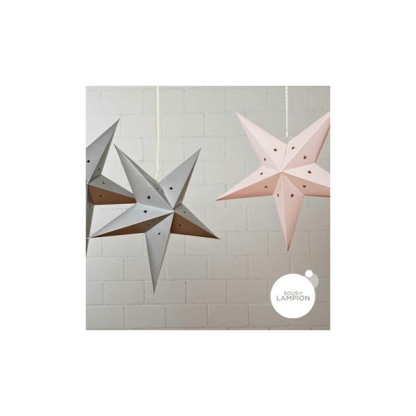 Lanterne étoile en carton - Gris argent - 60cm - Photo n°2