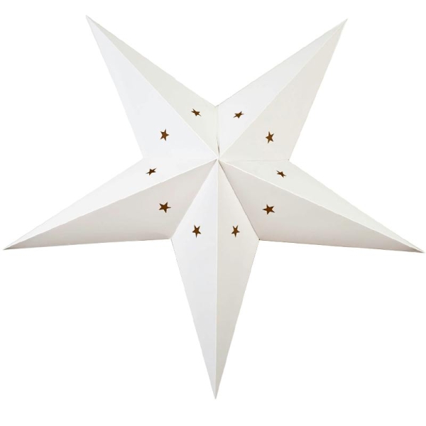 Lanterne étoile en carton - Blanc - 60cm - Photo n°1