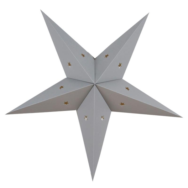 Lanterne étoile en carton - Gris - 60cm - Photo n°1