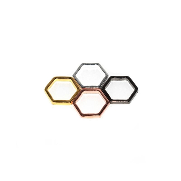 Hexagone vide argenté 22x19,5x2,5 mm - Photo n°2