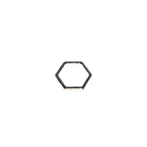 Hexagone vide argenté 22x19,5x2,5 mm - Photo n°1