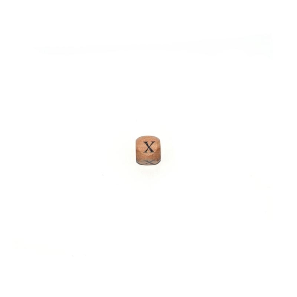 Lettre X cube 12 mm en bois naturel - Photo n°1