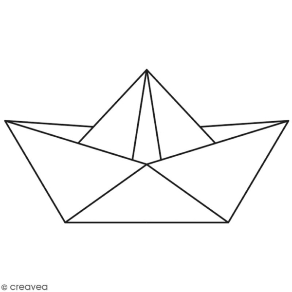 Tampon Bois Artemio - Bateau origami - 6,5 x 3,5 cm - Photo n°1
