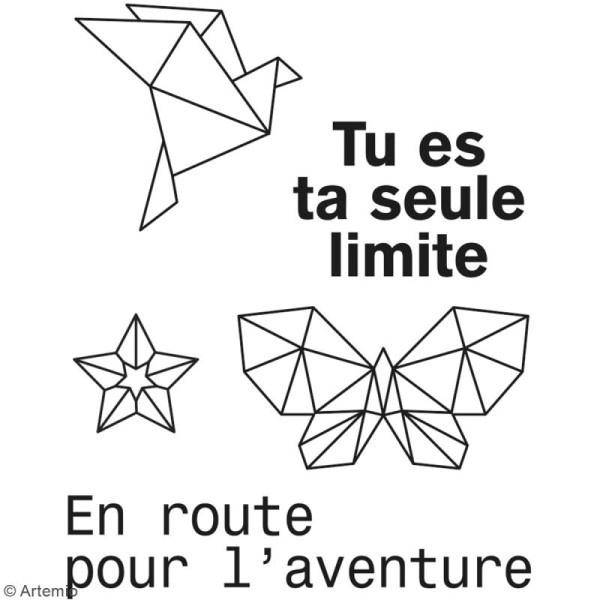 Tampon clear Artemio - Aventure origami - 5 pcs - Photo n°2