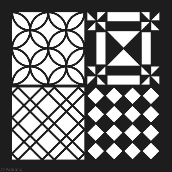 Pochoir géométrique Artemio - Carreaux damier - 30 x 30 cm - Photo n°2