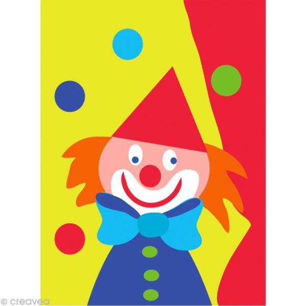 Kit canevas DMC Enfant - Cirque Le Clown - 13 x 18 cm - Photo n°1