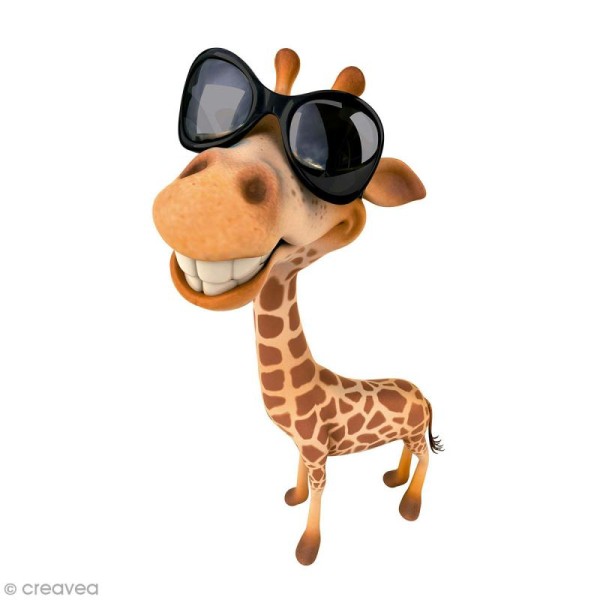 Sticker décoratif - Girafe à lunettes - 10 x 20 cm - 1 pce - Photo n°1