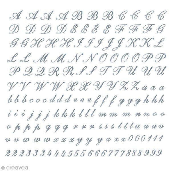 Sticker décoratif - Alphabet argenté - 20 x 20 cm - 178 pcs - Photo n°1