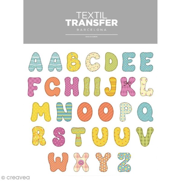 Sticker transfert thermocollant - Alphabet - 20 x 20 cm - 33 pcs - Photo n°1