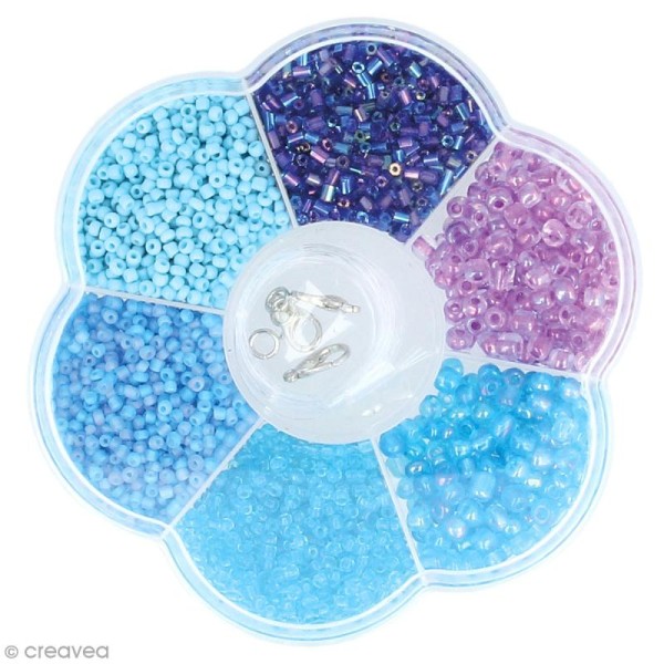 Assortiment de perles en plastique Artemio - Bleu - 130 g - Photo n°1
