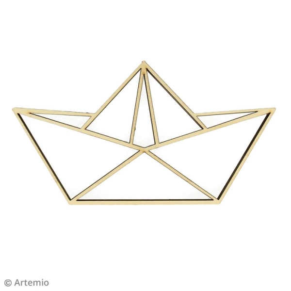 Forme en bois à décorer - Bâteau origami - 20 x 11 cm - Photo n°2