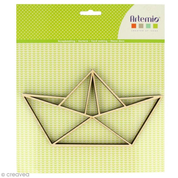 Forme en bois à décorer - Bâteau origami - 20 x 11 cm - Photo n°1