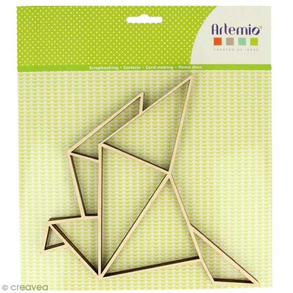 Forme en bois à décorer - Cocotte origami - 20 x 20 cm - Photo n°1