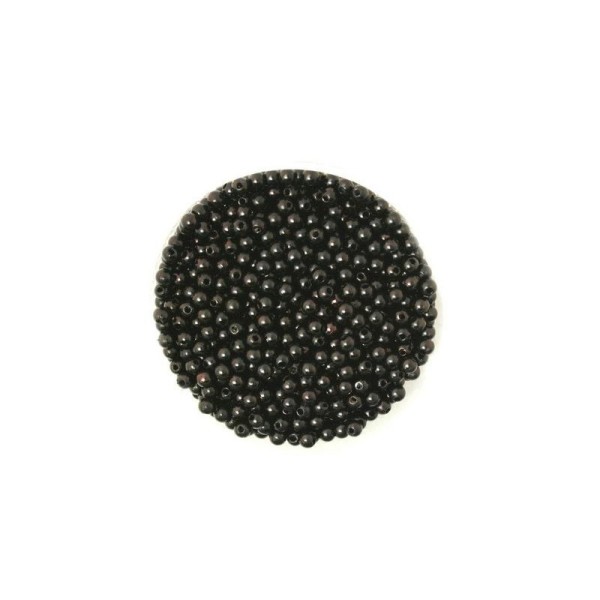 100 Petite perles ronde nacré acrylique noir 4 mm - Photo n°1