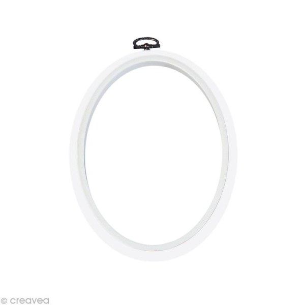Cadre tambour broderie - Ovale Blanc à broder - 11x15 cm - Photo n°1
