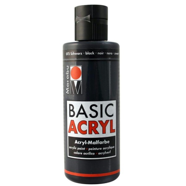 Acrylique Basic Acryl noir 80 ml - Photo n°1