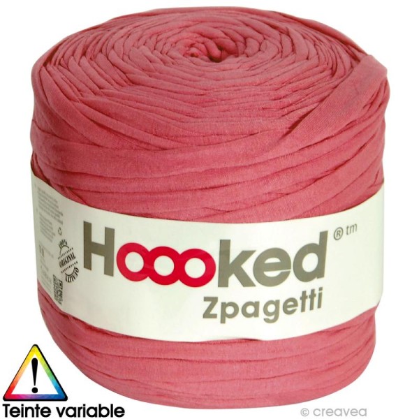 Zpagetti Hoooked DMC - Pelote Jersey Rose Rouge - 120 mètres - Photo n°1