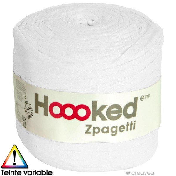Zpagetti Hoooked DMC - Pelote Jersey Blanc - 120 mètres - Photo n°1