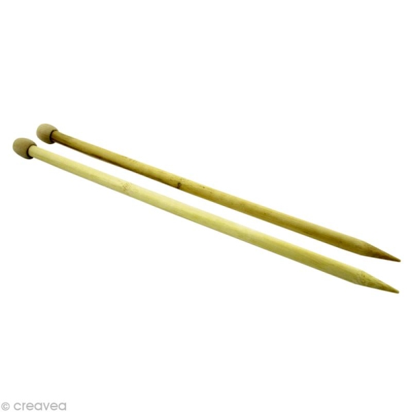 Aiguilles à tricoter en bambou XL - N°12 - 35 cm - Photo n°1
