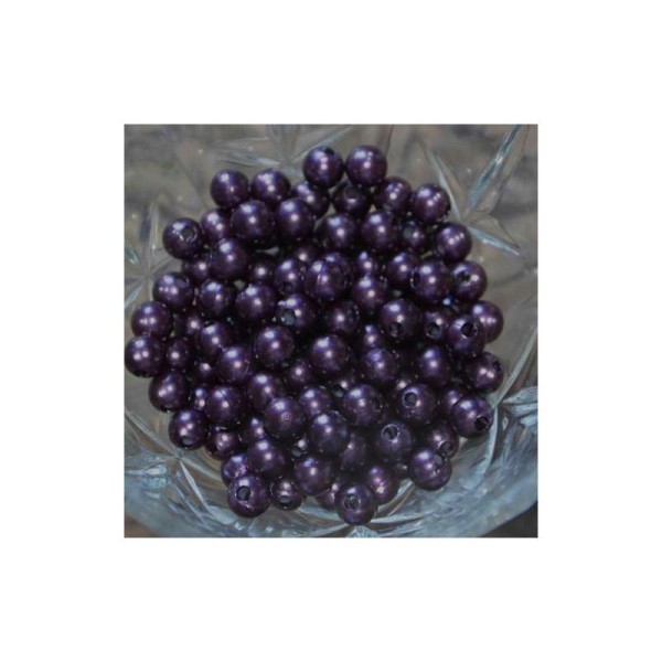 Perles aubergines  8 mm - vendues par 20 - Photo n°1