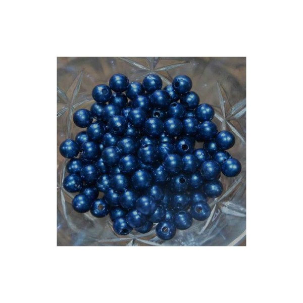 Perles bleues  8 mm - vendues par 20 - Photo n°1