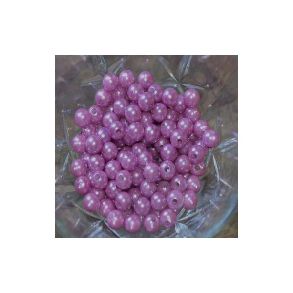 Perles roses 8 mm - vendues par 20 - Photo n°1