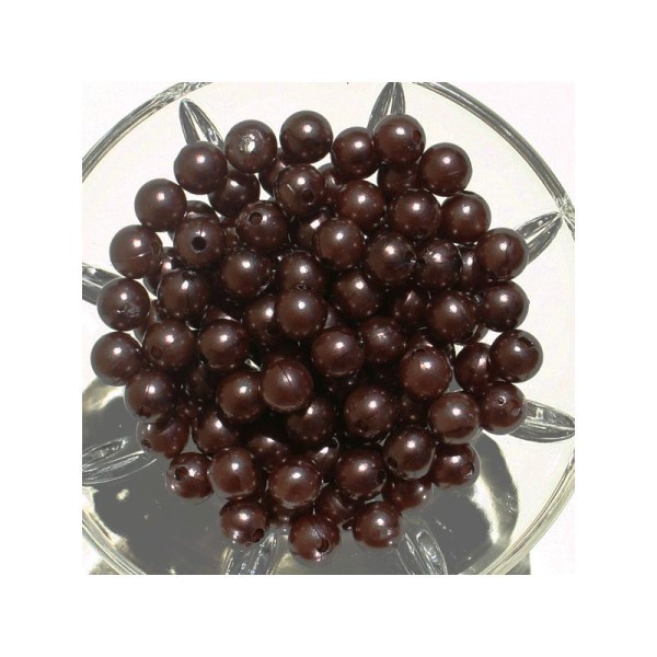 Perles chocolat 10 mm - vendues par 20 - Photo n°1