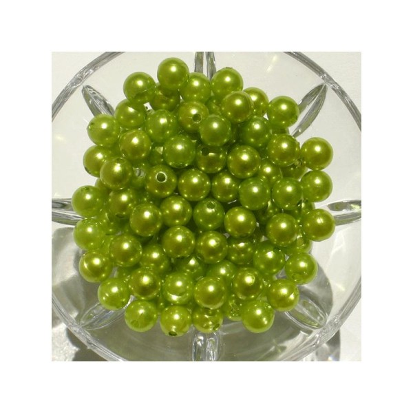 Perles vertes 10 mm - vendues par 20 - Photo n°1