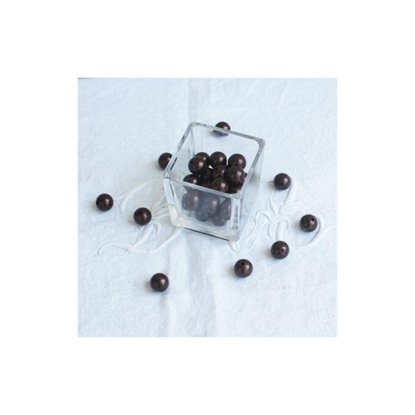Perles chocolat 14 mm - vendues par 10 - Photo n°1